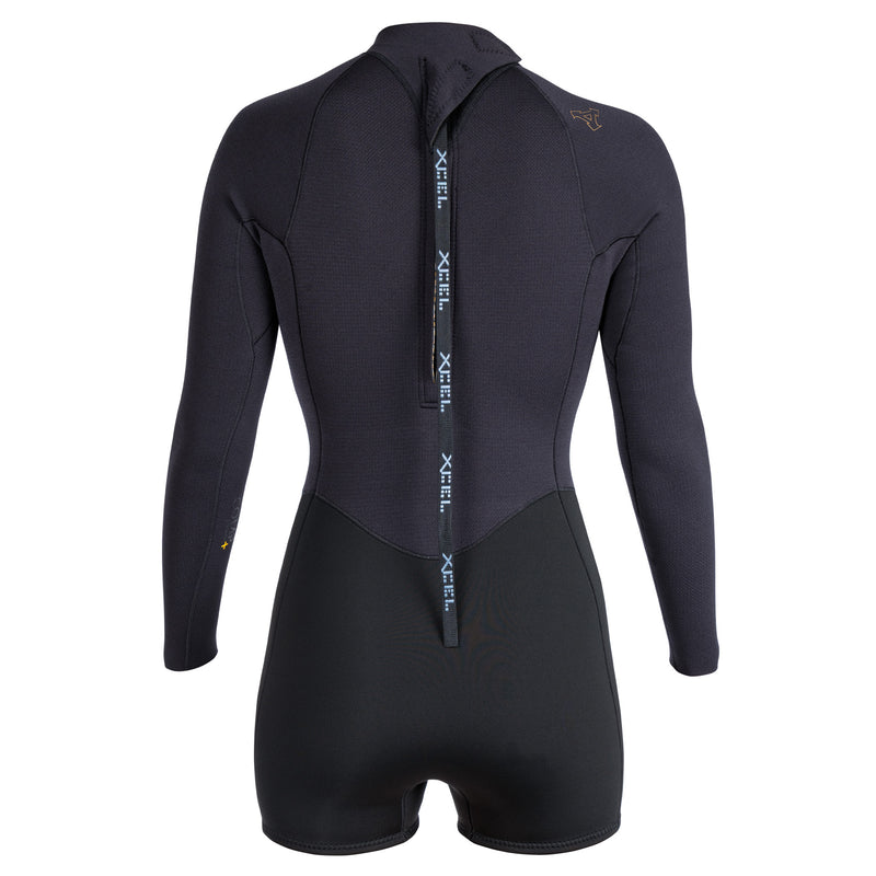 Load image into Gallery viewer, Xcel Ladies Comp + 2/1.5mm L/S Backzip Springsuit - BLK