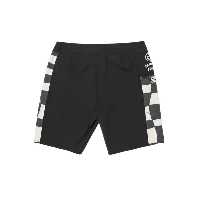 Load image into Gallery viewer, Captain Fin Keyhole Fire Check Boardshort - Black