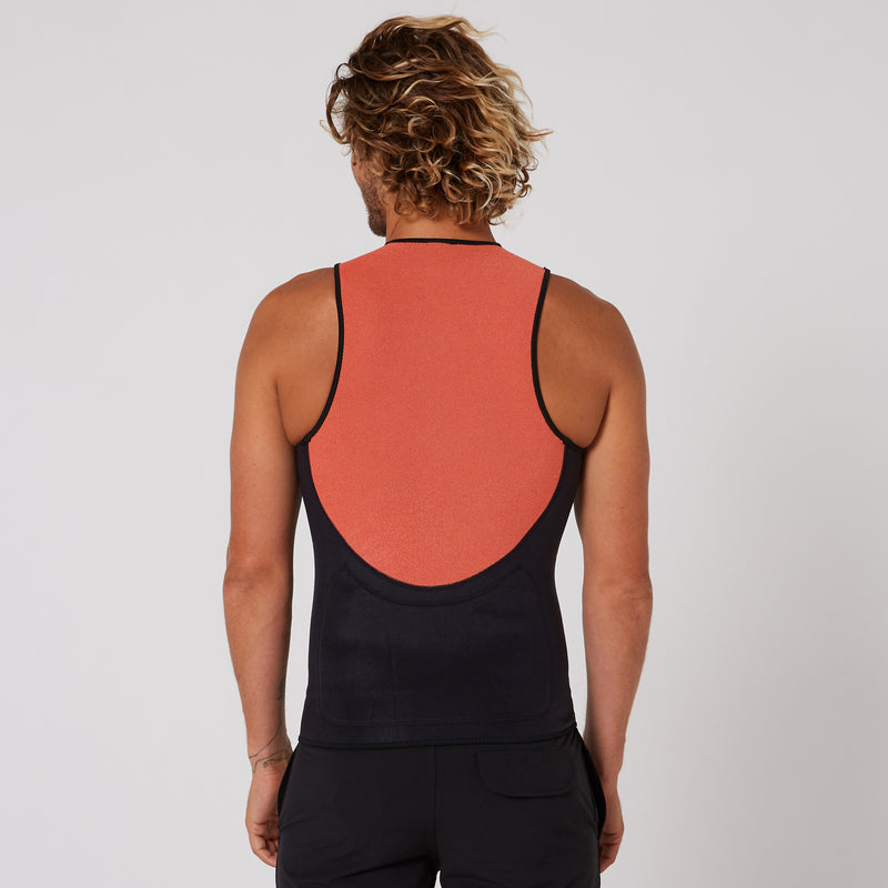 Load image into Gallery viewer, O&E Double Black Sleeveless Frontzip Paddle Vest - 1.5mm