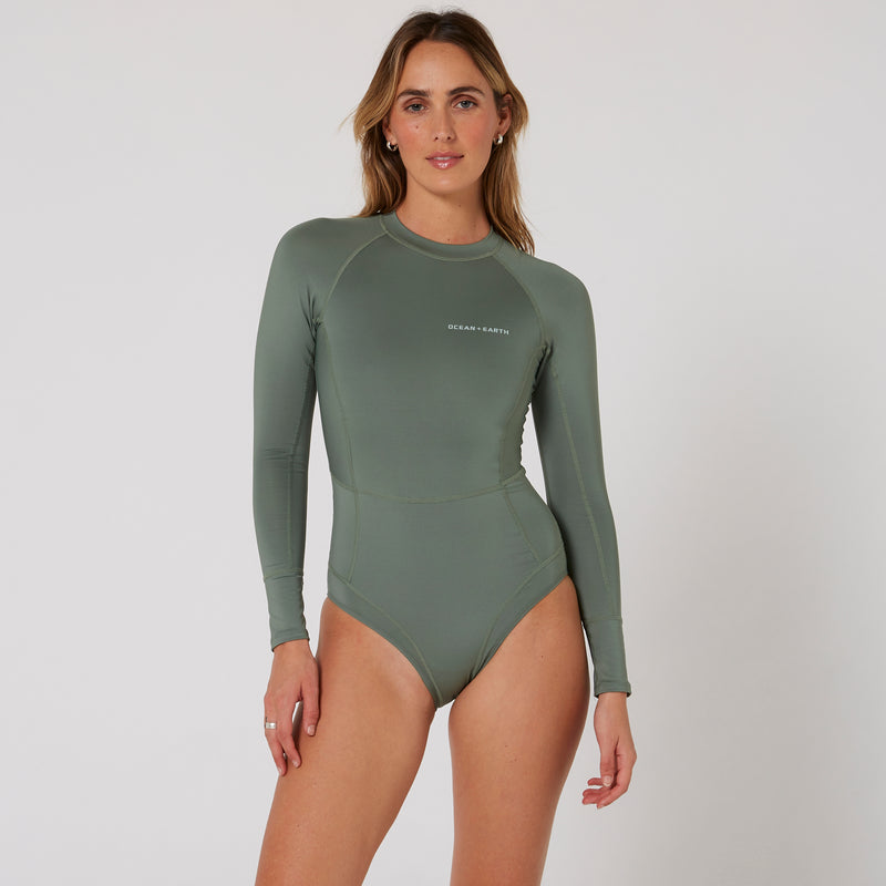 Load image into Gallery viewer, O&E Ladies Oceana L/S BZ Surf Suit