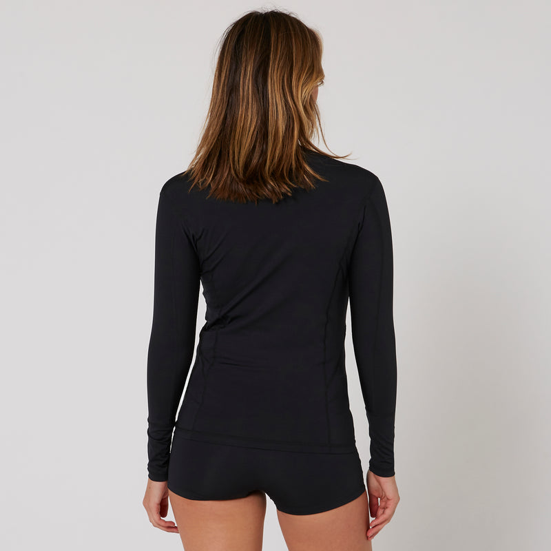 Load image into Gallery viewer, O&E Ladies Oceana L/S Zip Rash Top
