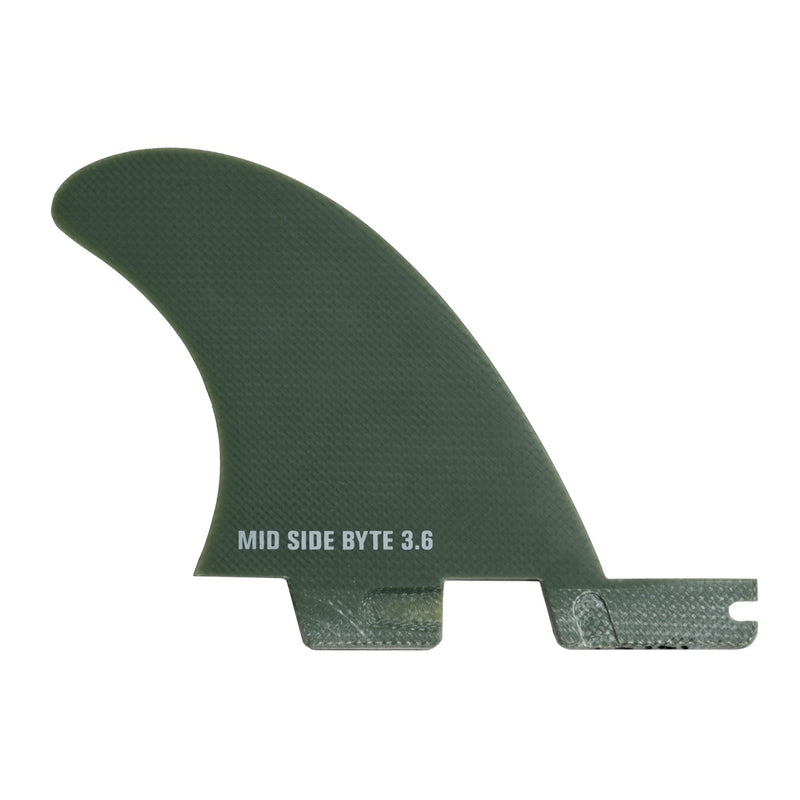 Load image into Gallery viewer, FCSII Mid Side Byte Fin Set - 3.6" Natural/Alpine