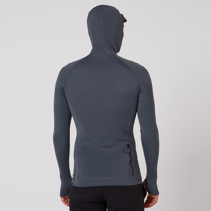 Load image into Gallery viewer, O&E Tropic Hooded L/S Rash Shirt - Charcoal