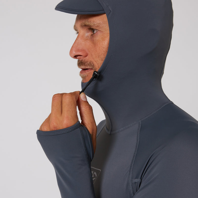 Load image into Gallery viewer, O&E Tropic Hooded L/S Rash Shirt - Charcoal