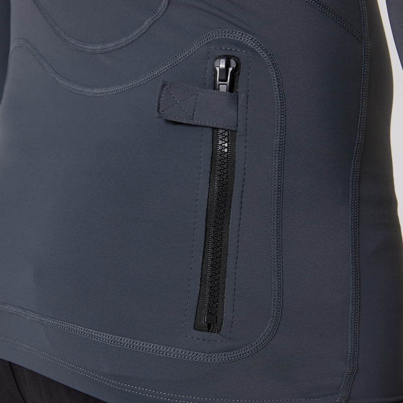 Load image into Gallery viewer, O&E Tropic Hooded L/S Rash Shirt - Charcoal