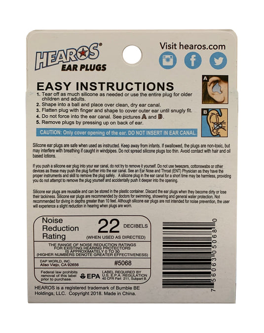 Hearos Multi-use Silicone Ear Plugs - 8 Pairs
