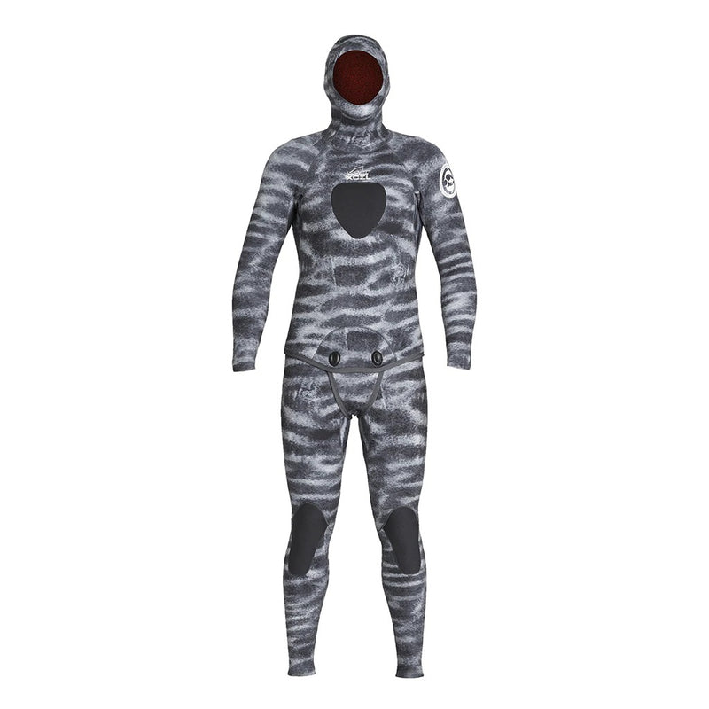 Load image into Gallery viewer, Xcel Free-Diver 5mm 2-Piece Hooded Wetsuit - Tiger Shark