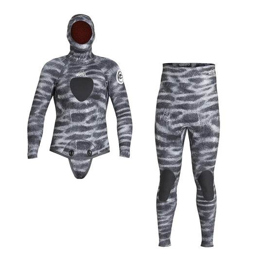 Xcel Free-Diver 5mm 2-Piece Hooded Wetsuit - Tiger Shark