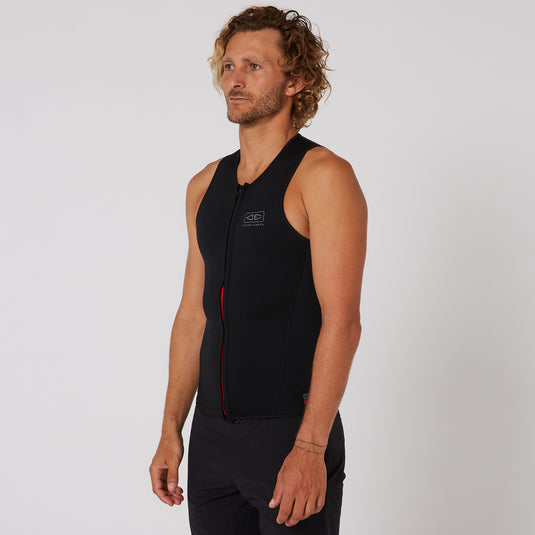 O&E Double Black Sleeveless Frontzip Paddle Vest - 1.5mm