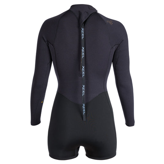 Xcel Ladies Comp + 2/1.5mm L/S Backzip Springsuit - BLK