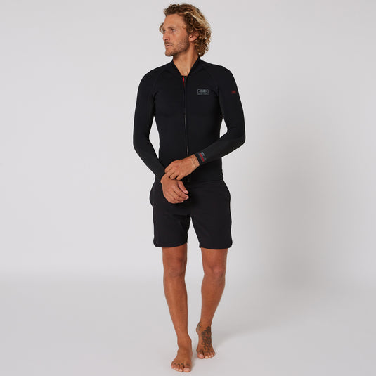 O&E Double Black Long Sleeve Frontzip Paddle Vest - 1.5mm