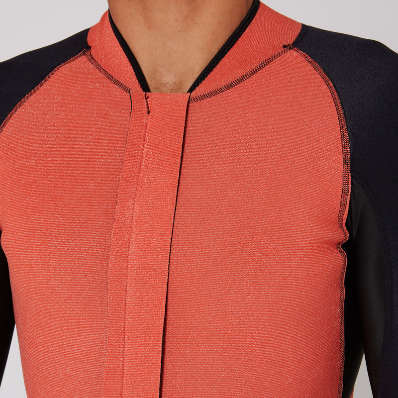 Load image into Gallery viewer, O&amp;E Double Black Long Sleeve Frontzip Paddle Vest - 1.5mm
