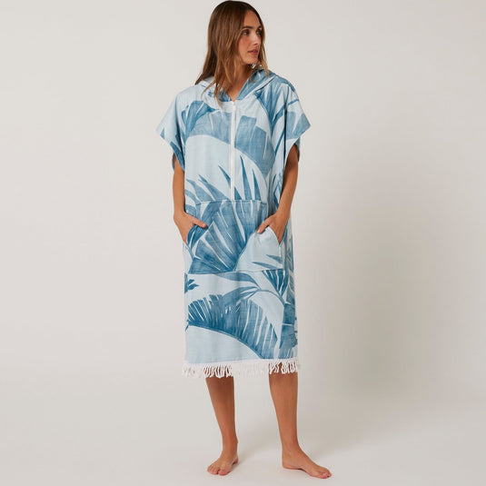 O&E Ladies Palm Zip Hooded Poncho