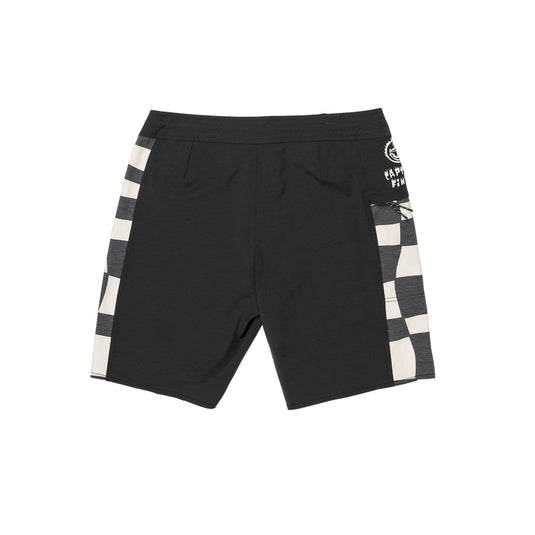 Captain Fin Keyhole Fire Check Boardshort - Black