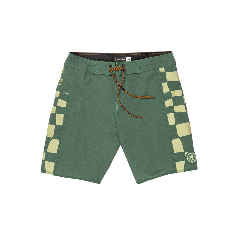 Load image into Gallery viewer, Captain Fin Keyhole Fire Check Boardshort - Cilantro
