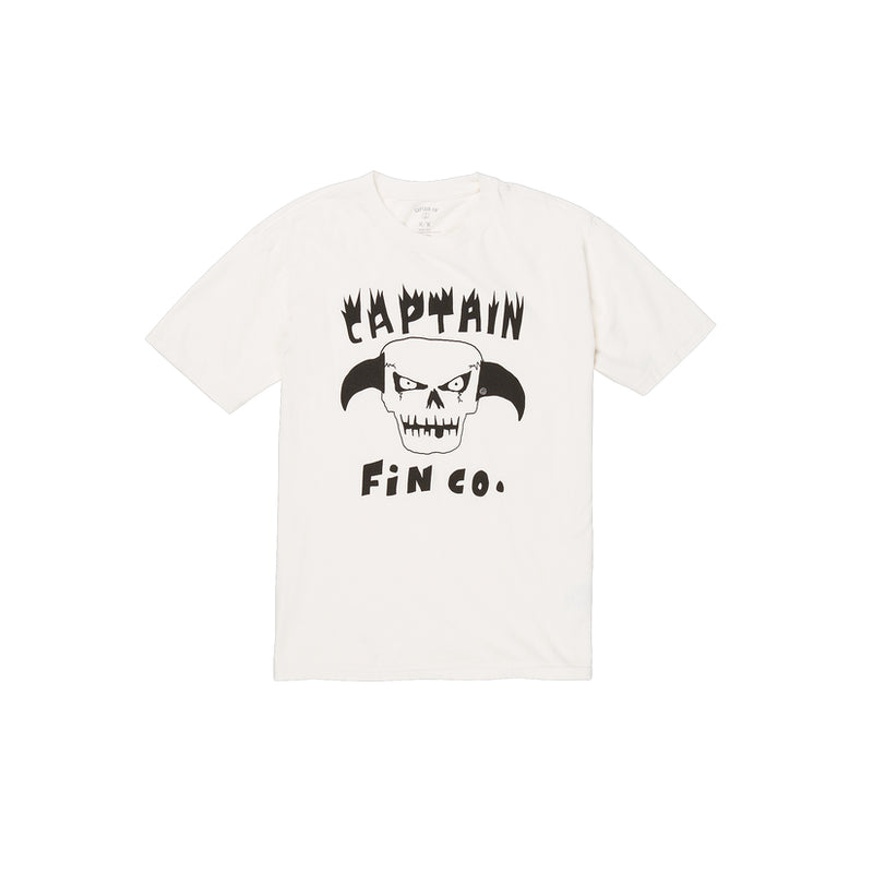 Load image into Gallery viewer, Captain Fin Ozzy Wrong Twin Fin Skull Tee - White
