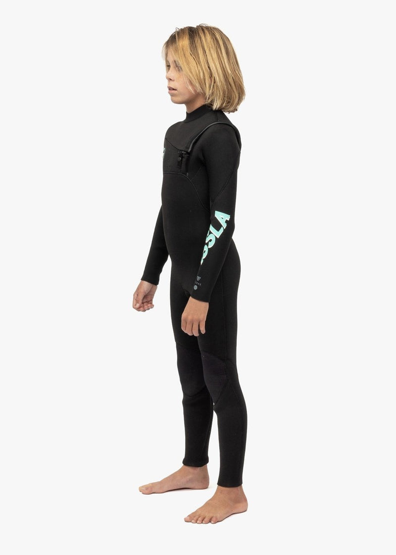 Load image into Gallery viewer, Vissla Boys 7 Seas 4/3mm Chest Zip Steamer - BLK

