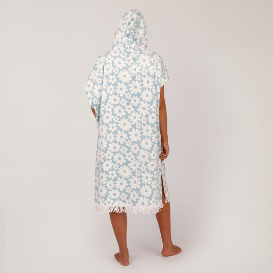 O&E Ladies Daisy Zip Front Hooded Poncho