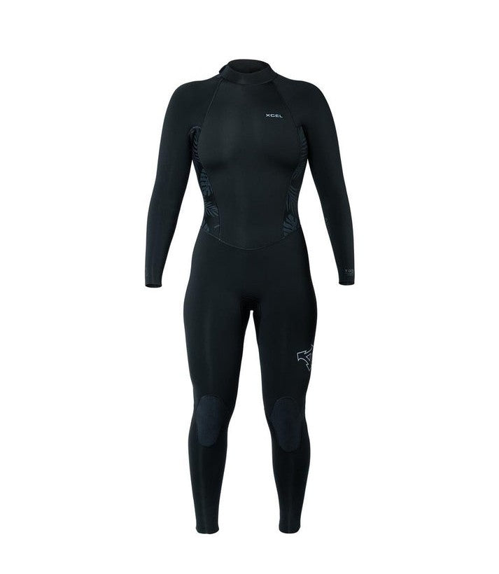 Load image into Gallery viewer, Xcel Ladies Axis 3/2 Backzip - Black/Palm Monstera
