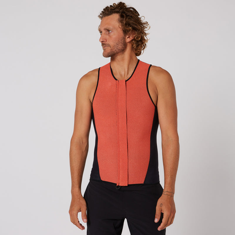 Load image into Gallery viewer, O&amp;E Double Black Sleeveless Frontzip Paddle Vest - 1.5mm
