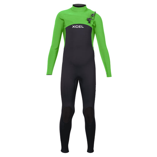 Xcel Youth Comp 4/3mm Fullsuit - Black/Forest Green