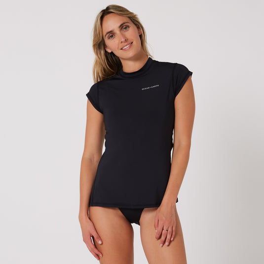 O&E Ladies Eclipse Cap Sleeve Rash Vest