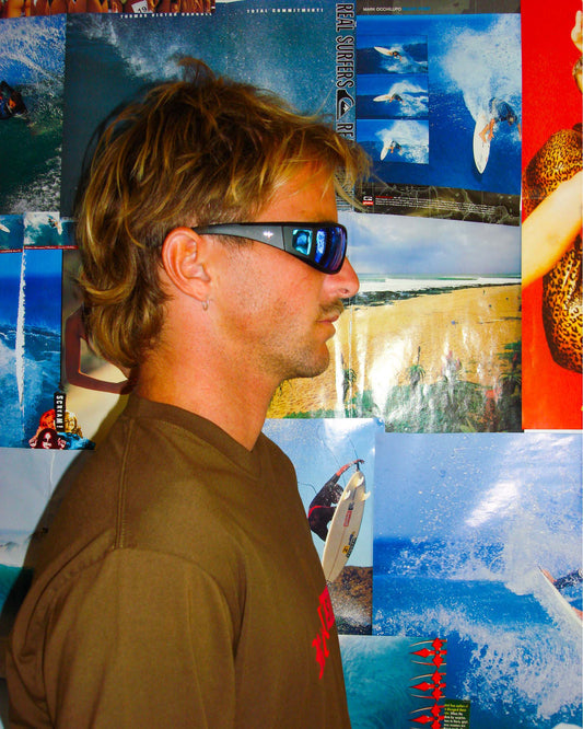 Load image into Gallery viewer, Ritual Vision Dragster -Matte Black/Blue Reflective Polarized
