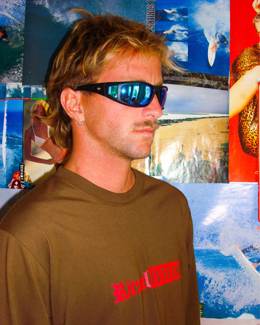 Ritual Vision Dragster -Matte Black/Blue Reflective Polarized