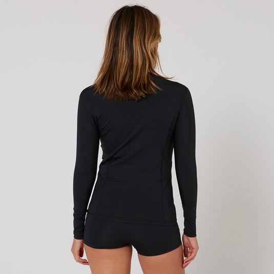 O&E Ladies Oceana L/S Zip Rash Top