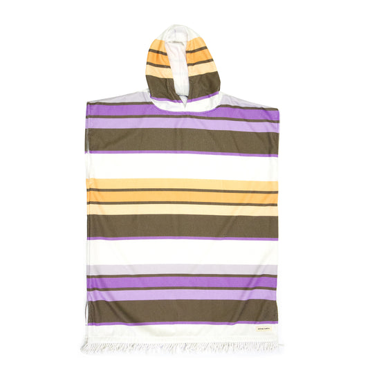 O&E Ladies Sunkissed Hooded Poncho - Apricot/Violet