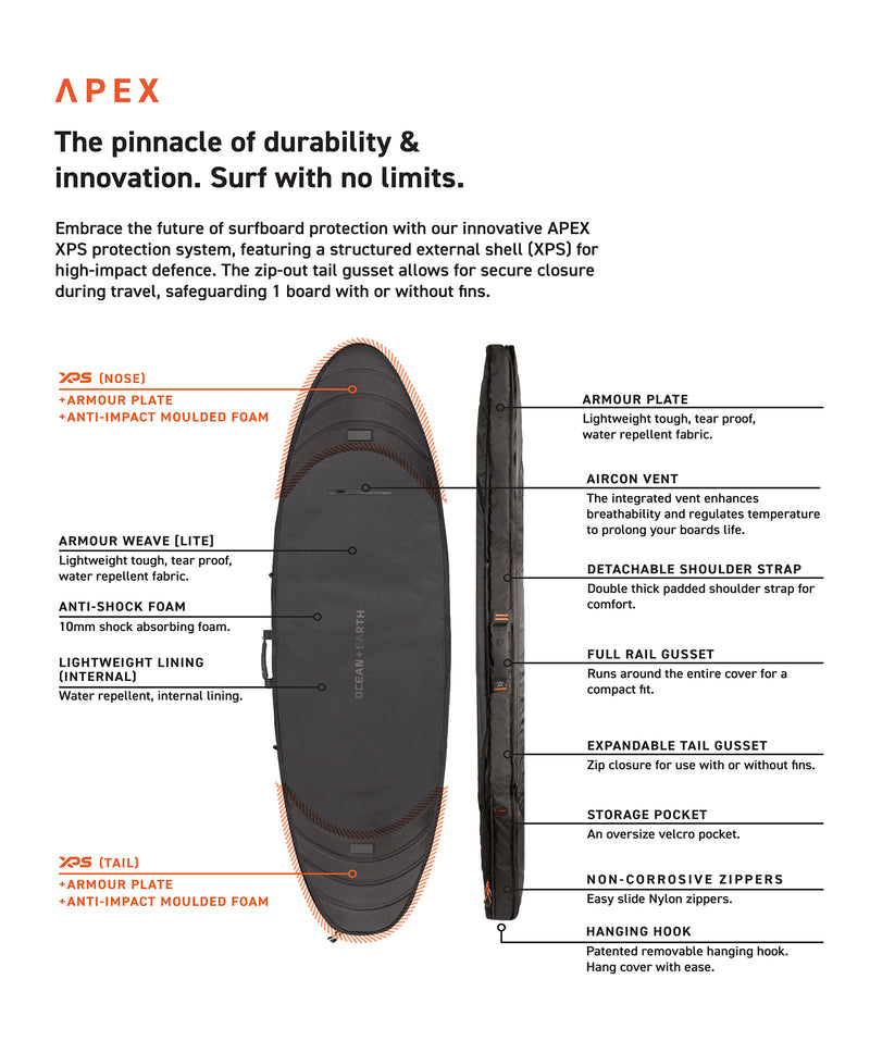 Load image into Gallery viewer, O&amp;E Apex Shortboard Travel Cover - 1 Board
