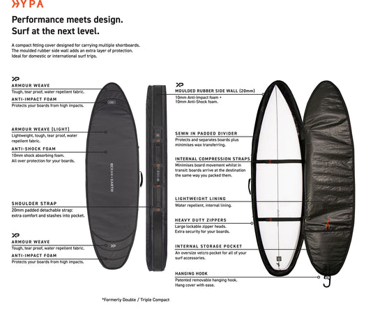 O&E HYPA Shortboard Travel Cover - 2 Board