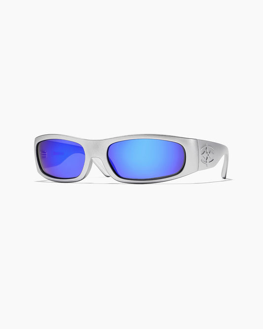 Load image into Gallery viewer, Ritual Vision Parasite - Matte Chrome/Blue Reflective Polarized
