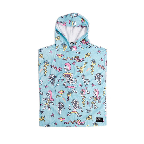 O&E Toddlers Irvine Lightweight Hooded Poncho - Aqua