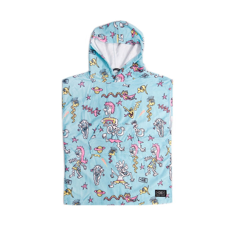 Load image into Gallery viewer, O&amp;E Toddlers Irvine Lightweight Hooded Poncho - Aqua
