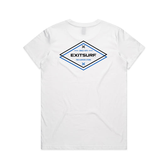 Exit Surf Ladies Diamond Back Tee - White