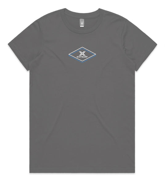 Exit Surf Ladies Diamond Back Tee - Charcoal