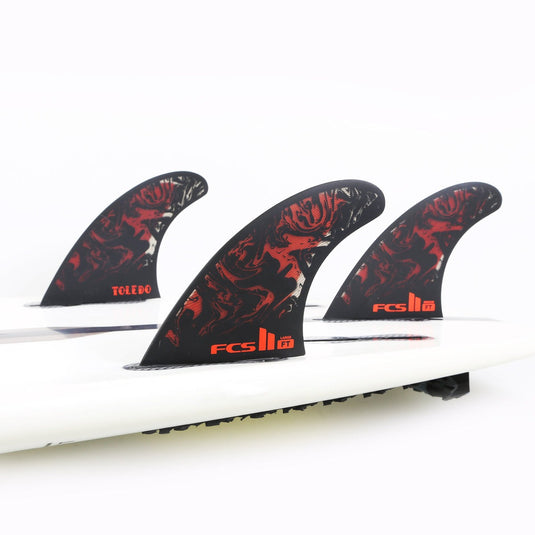 FCSII Filipe Toledo PC Tri Fin - Black/Red