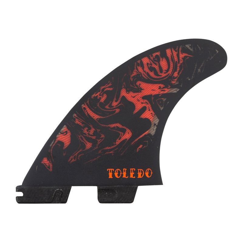 Load image into Gallery viewer, FCSII Filipe Toledo PC Tri Fin - Black/Red
