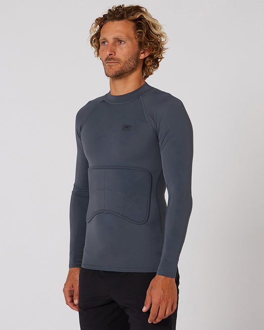 O&E Rib Guard Padded Long Sleeve Top - Charcoal