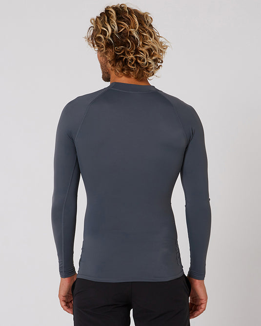 O&E Rib Guard Padded Long Sleeve Top - Charcoal