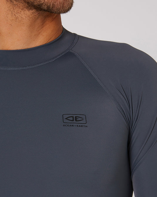 O&E Rib Guard Padded Long Sleeve Top - Charcoal