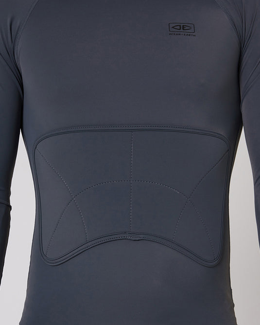 O&E Rib Guard Padded Long Sleeve Top - Charcoal