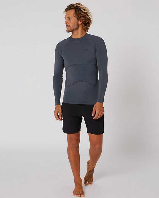 O&E Rib Guard Padded Long Sleeve Top - Charcoal