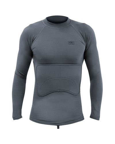 O&E Rib Guard Padded Long Sleeve Top - Charcoal