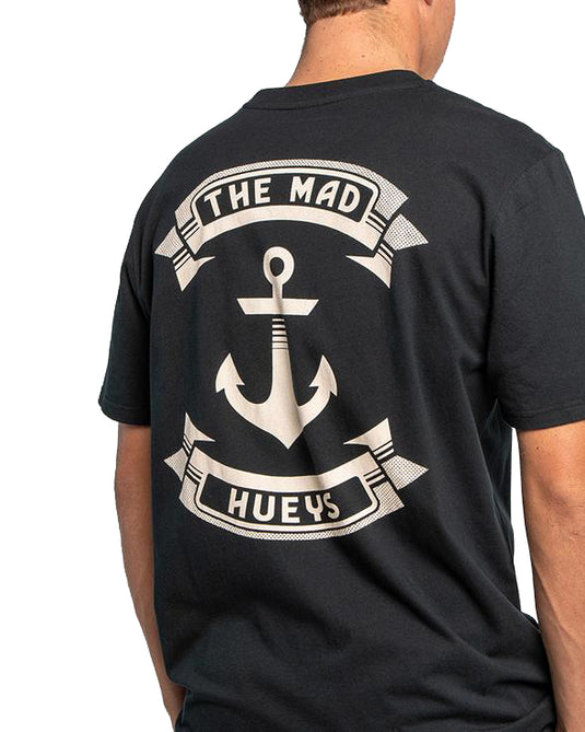 The Mad Hueys Retro Anchor Tee - Black