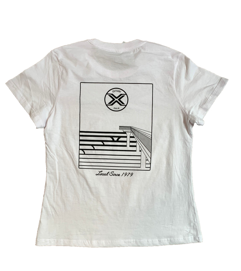 Load image into Gallery viewer, Exit Surf Ladies Local Lines New Brighton Tee - White
