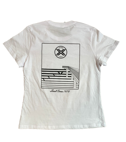 Exit Surf Ladies Local Lines New Brighton Tee - White