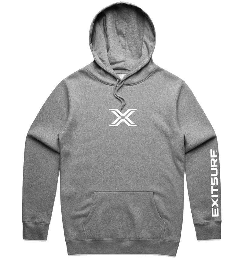 Load image into Gallery viewer, Exit Surf Men&#39;s Sleeve Print Hoody - Grey
