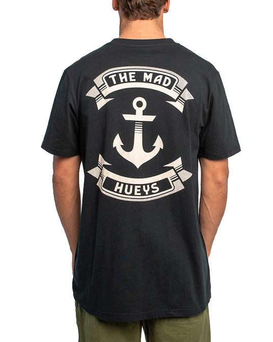 The Mad Hueys Retro Anchor Tee - Black